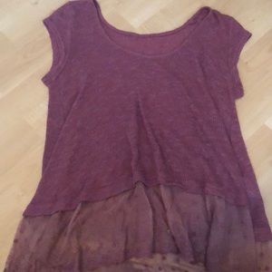 Sweater Shirt with Lace trim!